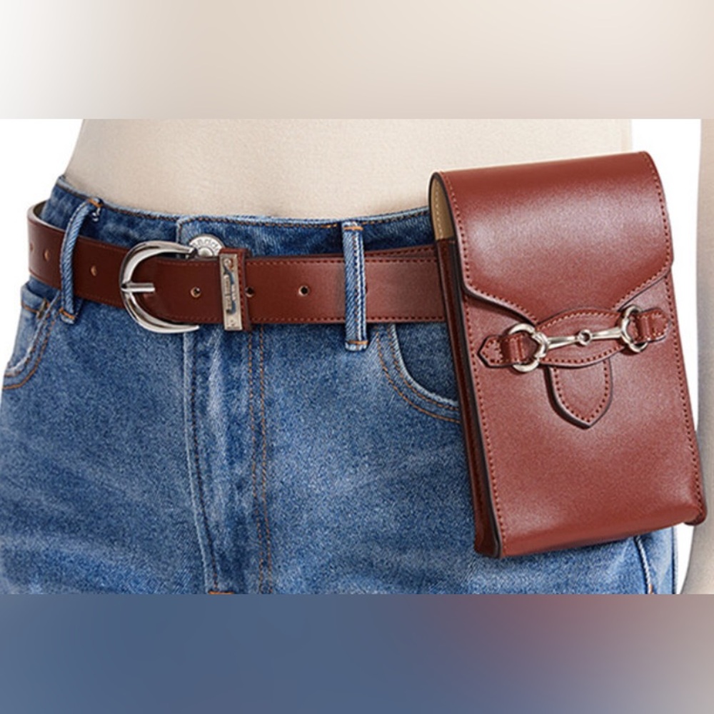 Steve Madden. Brown. Silver. Belt. Purse. Size Medium